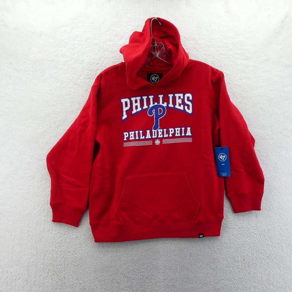 47 Brand Philadelphia Phillies Kids Red Hoodie Sweatshirt Large NWT MLB Baseball